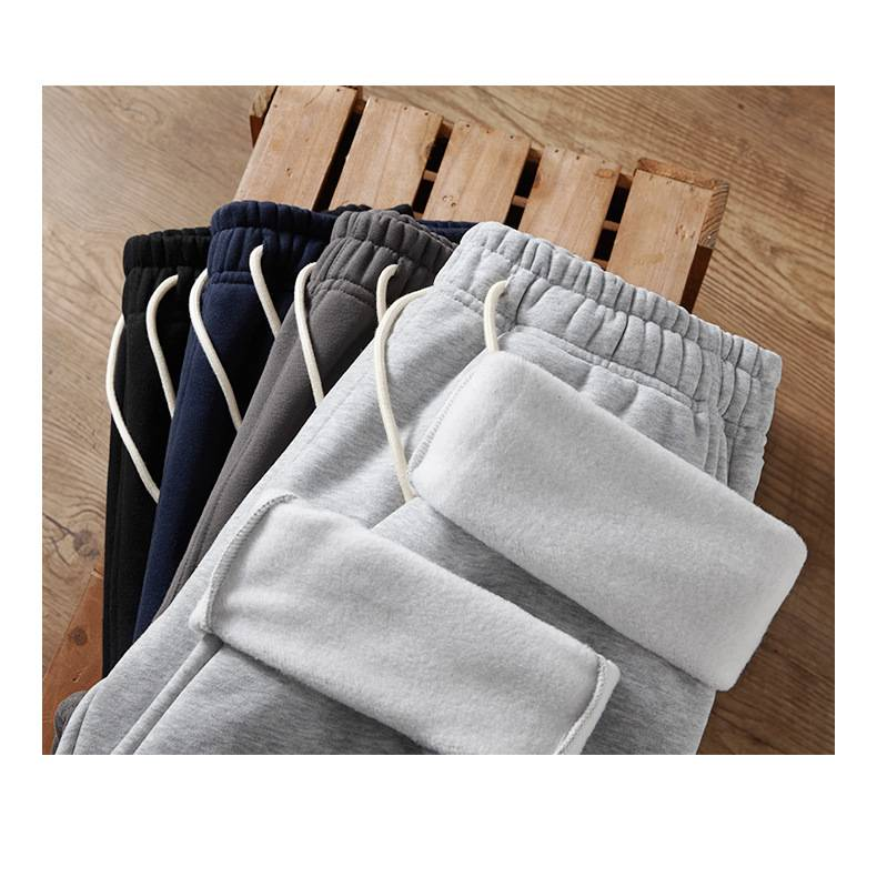 Pantaloni da tuta da uomo con gamba dritta, foderati in pile e spazzolati in ceramica - Jogger casual morbidi, caldi ed eleganti con coulisse (nero, blu navy, grigio, caramello)_voghion.com