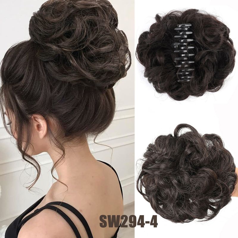 parrucca testa a palla chignon per capelli donna fermaglio per capelli anello chignon staccabile appesantito 70g sacchetto per capelli soffice disordinato_voghion.com