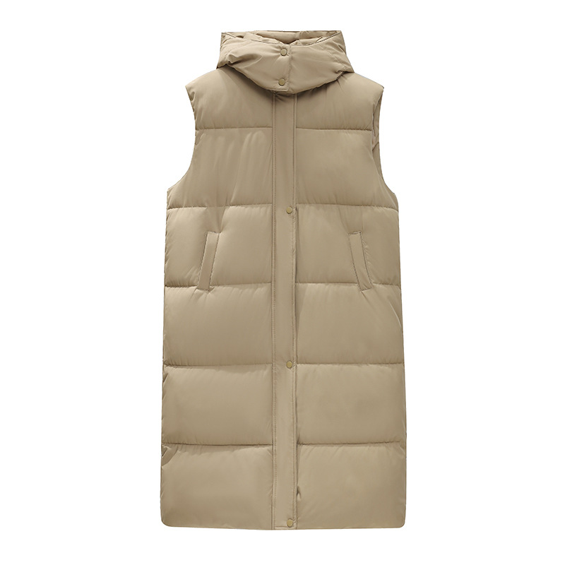 Damen lockere ärmellose warme Jacke gepolsterte Jacke Damen warme Mantel Weste_voghion.com