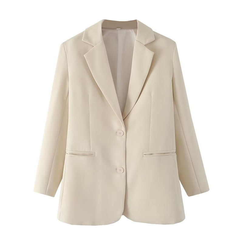 Kadın giyim İlkbahar ve Sonbahar Moda Kadın Rahat Küçük Blazer + Yüksek Bel Düz Pantolon Seti 8PS8191_voghion.com