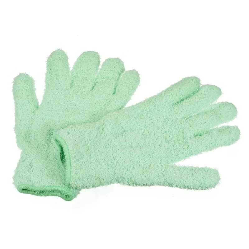 Microfiber Dust Removal Coral Fleece Car Wash Cleaning Solid Color Five-Finger Household Absorbent Hair Drying Gloves_voghion.com