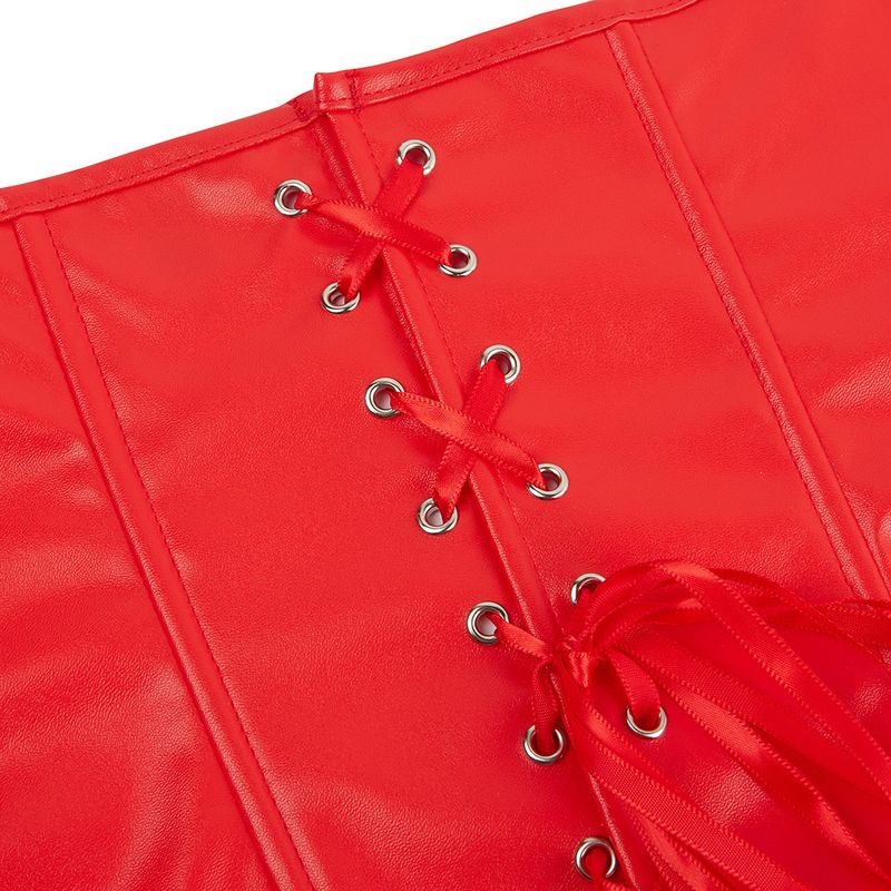 Vêtements en cuir pour femmes, vêtement façonnant ajouré, Corset de palais une pièce, ensemble trois pièces_voghion.com