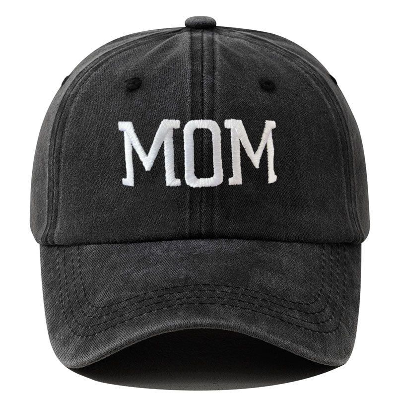 Gorra de béisbol vintage de algodón lavado con bordado de Papá y Mamá, ideal para padres e hijos, ideal para el sol al aire libre._voghion.com