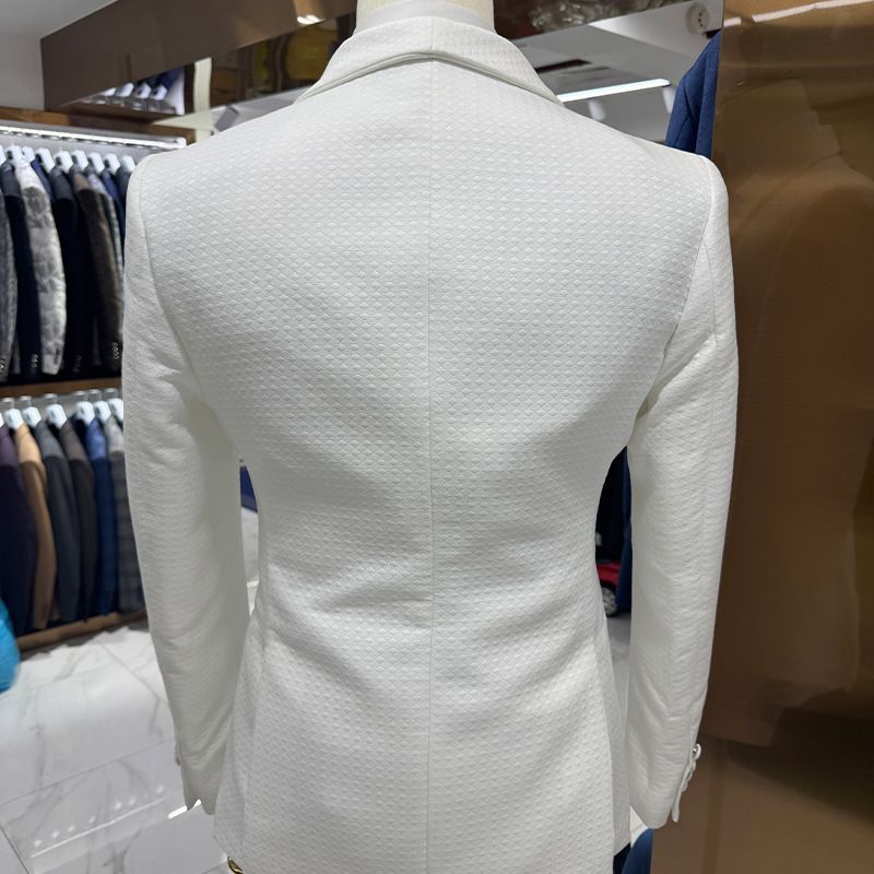 Abito da uomo CT in jacquard per matrimonio casual, 3 pezzi_voghion.com