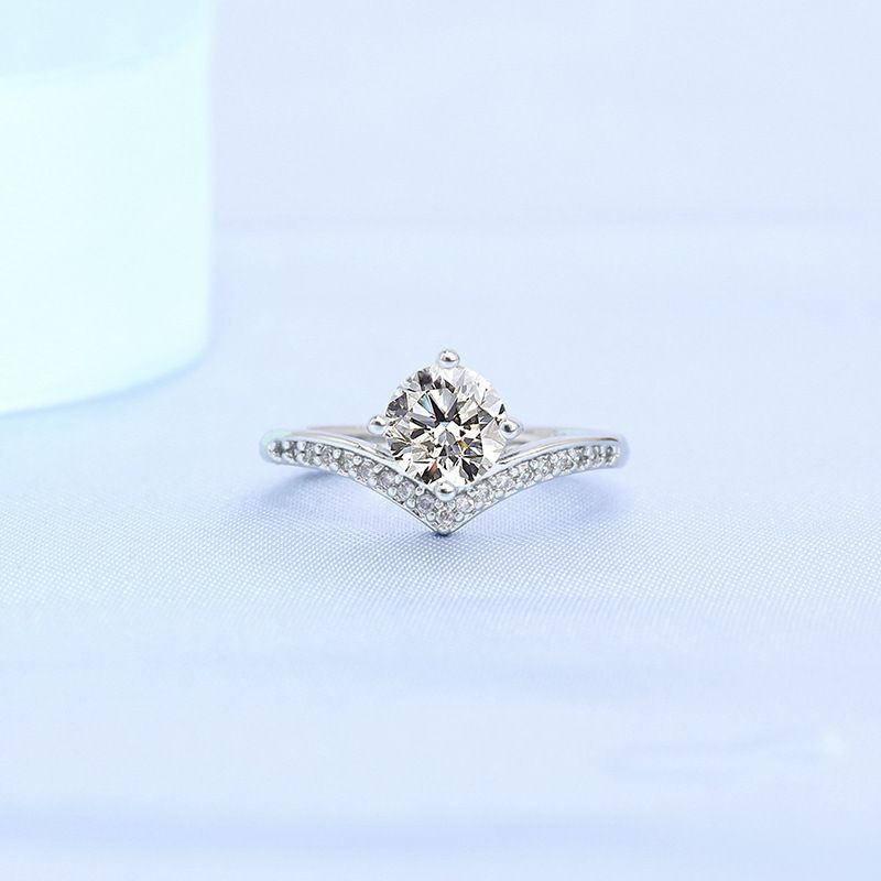 Hochschöner Mosang-Ring, Kronprinzessin mit Blumen, deren Farbe nicht verblasst, einzigartiger und exquisiter Heiratsantrag_voghion.com