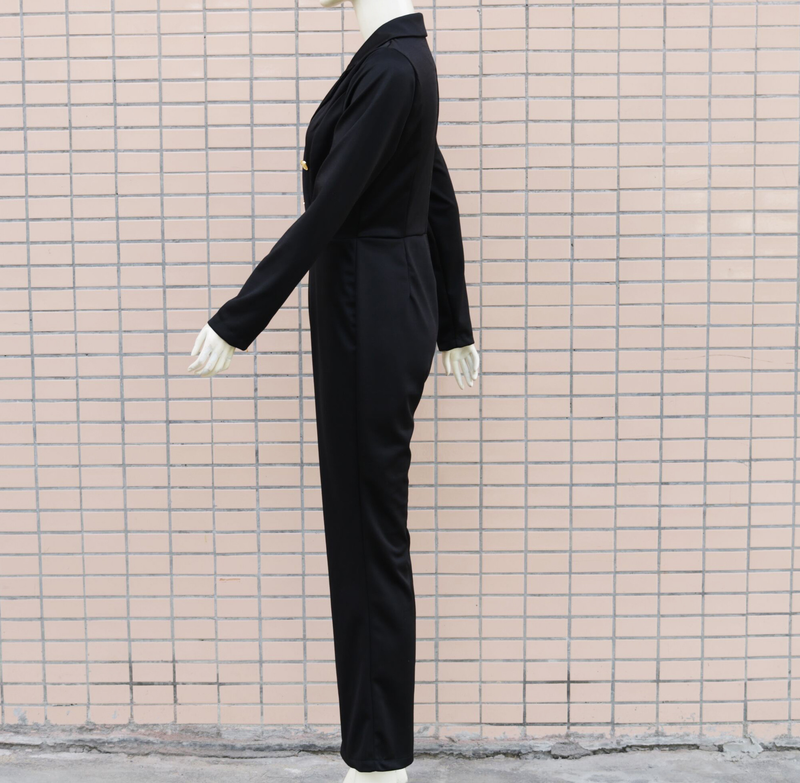 Tuta professionale slim fit a maniche lunghe con temperamento alla moda da donna_voghion.com