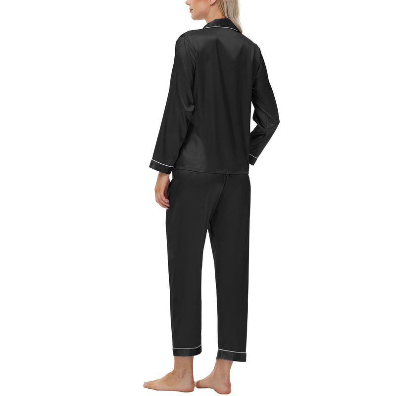 Biancheria intima Pigiami da notte Pigiama di seta Pigiama da donna in raso a maniche lunghe di grandi dimensioni Abbigliamento per la casa_voghion.com