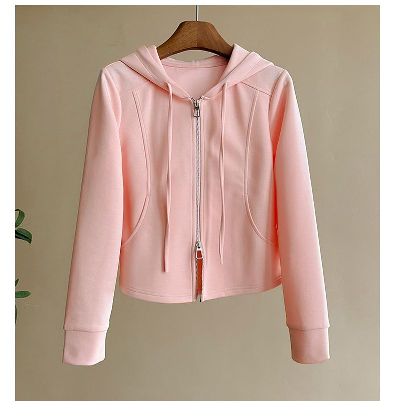 Conjunto deportivo elegante para mujer: sudadera con capucha y pantalón recto, conjunto informal y cómodo de dos piezas para uso diario._voghion.com