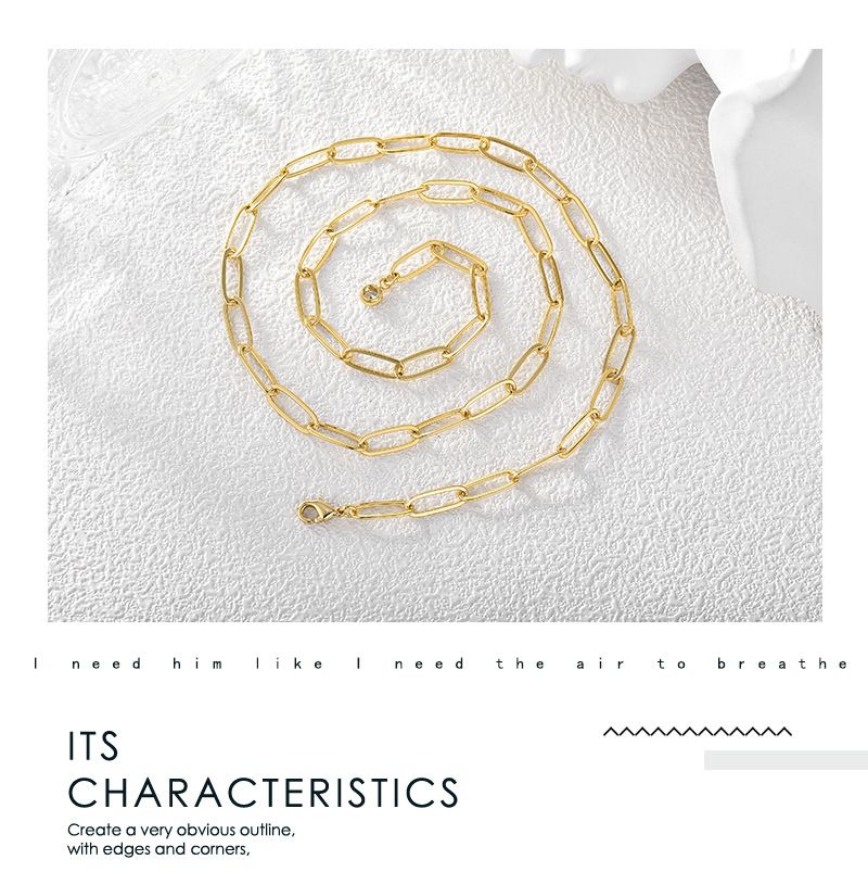 Women's Jewelry Stackable Necklace For Women With Gold Plated Copper Clip Chain Clavicle Chain Niche_voghion.com