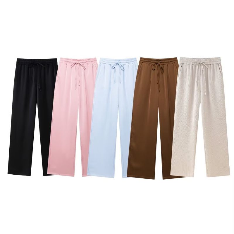 Roupas femininas estilo de rua com efeito amassado, blazer trespassado, calças com efeito amassado_voghion.com