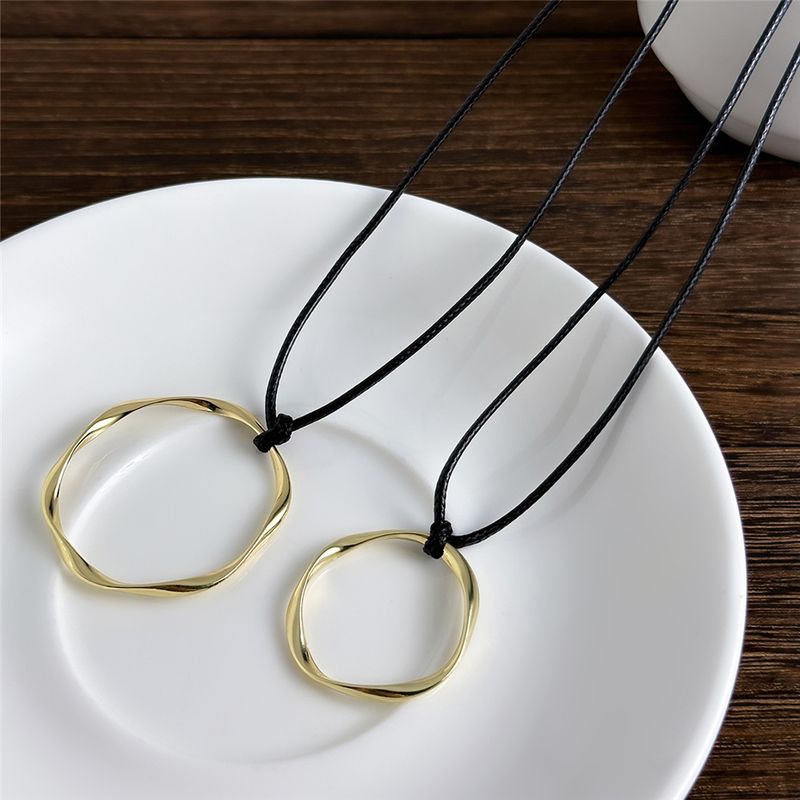 Mode Ingemark Vintage Sort Læder Fletning Vokssnor Halskæde Til Kvinder Goth Udhulet Kærlighed Hjerte Vedhæng Choker Y2k_voghion.com