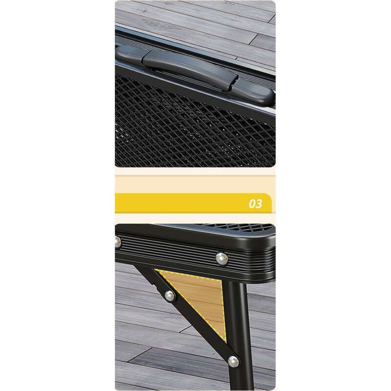 Nueva mesa portátil para acampar al aire libre, picnic, estacionamiento, barbacoa, malla de hierro, extensión de doble oreja, mesa plegable, alta_voghion.com