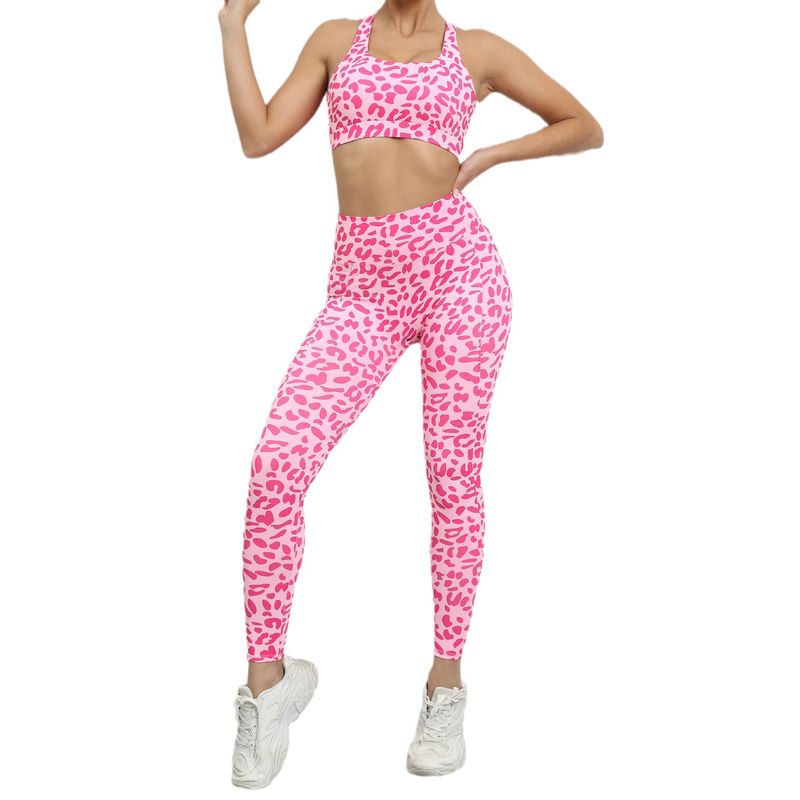 Leopard Print Yoga Suit, Beautiful Back, Tight Fitting Sports Set, Peach Lifting Buttocks, High Waist Fitness Set For_voghion.com