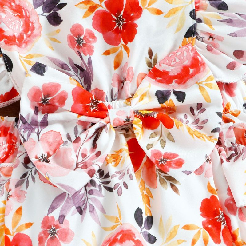 children's clothing style floral print with ruffle edge skirt hem, buttocks, jumpsuit, climbing suit, baby girl ins_voghion.com