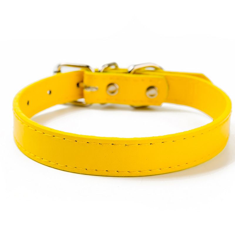 PU Leather Flat Adjustable Multi-color Dog Collar Yiwu Pet Supplies Factory_voghion.com