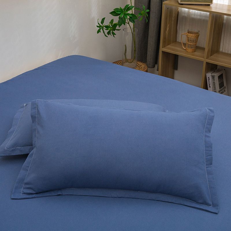 Pillowcase 48×74cm Solid Color Comfortable Skin Friendly Washed Cotton Pillowcase Envelope Pillow Adult Single Pillowcase Pillow Core Cover_voghion.com