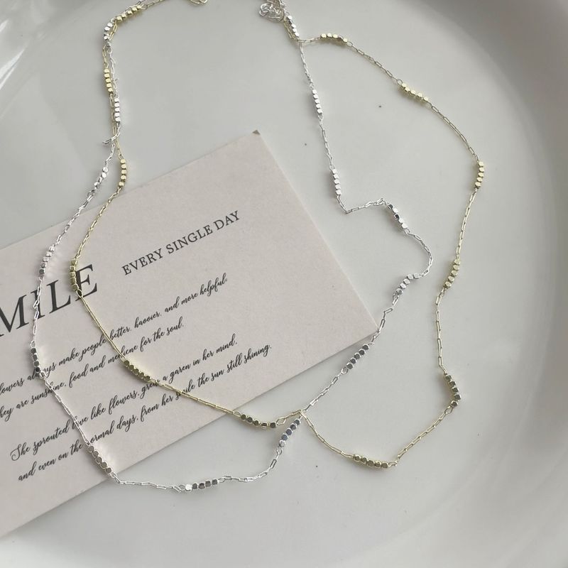 Design senso collana in argento rotto femminile luce lusso nicchia di fascia alta senso semplice catena clavicola catena temperamento semplice collana accessori tendenza_voghion.com