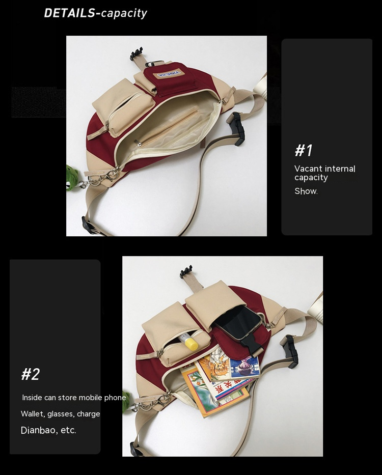 Autumn and winter new men's chest bag, color-blocked fashion student lightweight crossbody bag, Ruiying outdoor sports belt bag_voghion.com