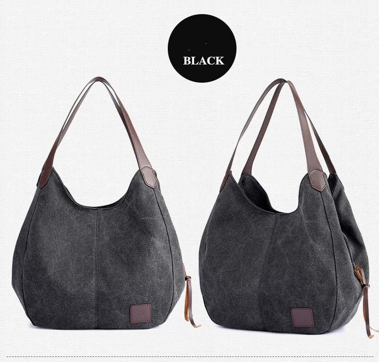 Nova bolsa de lona feminina moda com literatura simples bolsa de ombro único multi-camada lazer grande saco_voghion.com