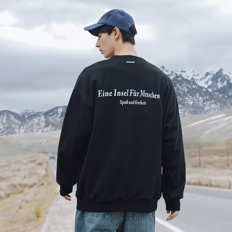 Men's Clothing Printed Heavy Round Neck Sweatshirt_voghion.com
