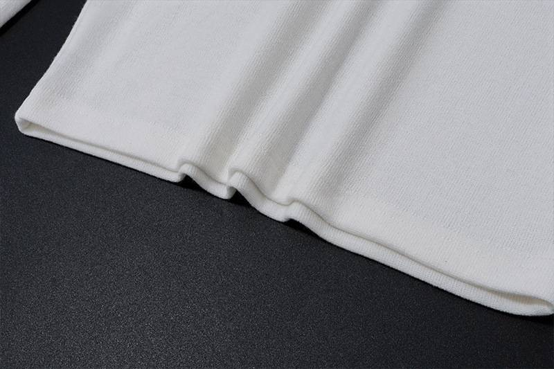 Eleganti magliette corte a coste con scollo a V, tinta unita, autunnali, attillate, a maniche lunghe, con spalle scoperte, francesi, delicate, attillate_voghion.com