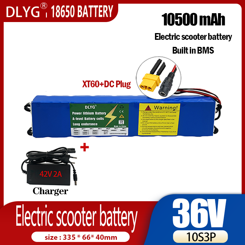 36-V-Elektroroller-Akku, 10S3P 10500 mAh eingebautes BMS, 18650 Lithium-Ionen-Akku_voghion.com
