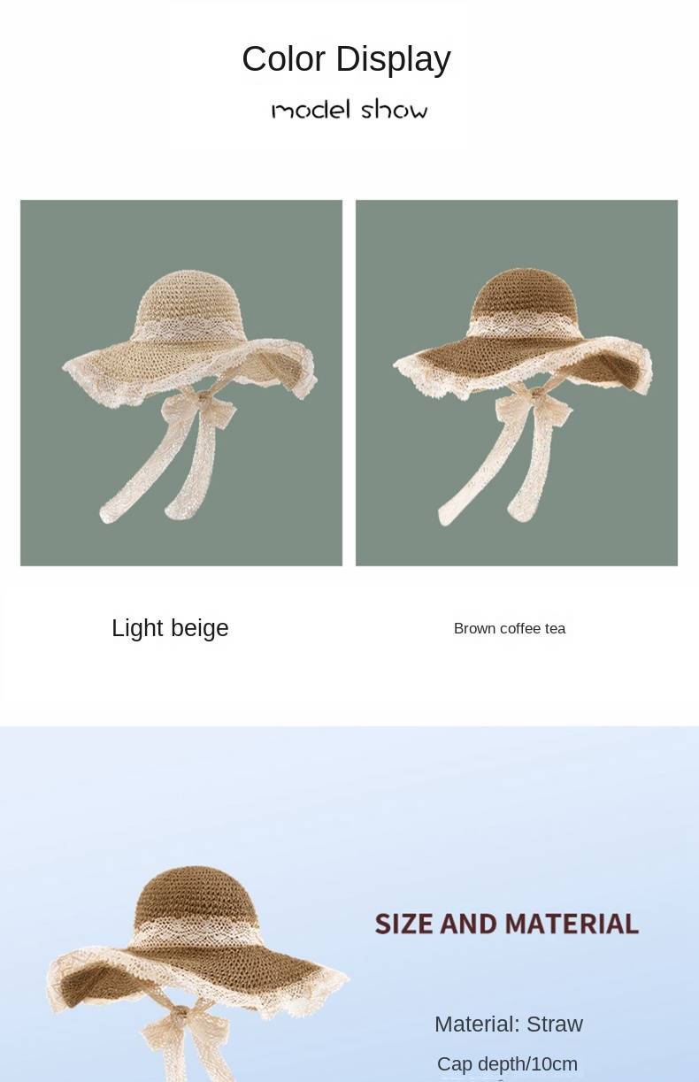 Cappello con protezione solare, cappello intrecciato da donna, cappello estivo da donna, cappello da spiaggia, mascherina, cappello da sole resistente ai raggi UV_voghion.com