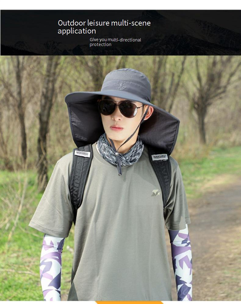 Cappello da sole traspirante da uomo per lavoro e trekking all'aperto - Protezione UV UPF 50+ con ventilazione in rete_voghion.com