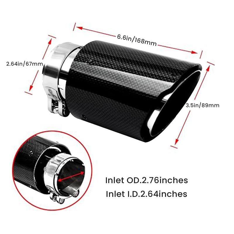 Puntas de escape Grundig de fibra de carbono, tubo de escape, garganta de escape para VW Golf VI Variant 2.0TDI, VW Golf VII 2/3 puertas 1.4TSI + 2.0TDI_voghion.com