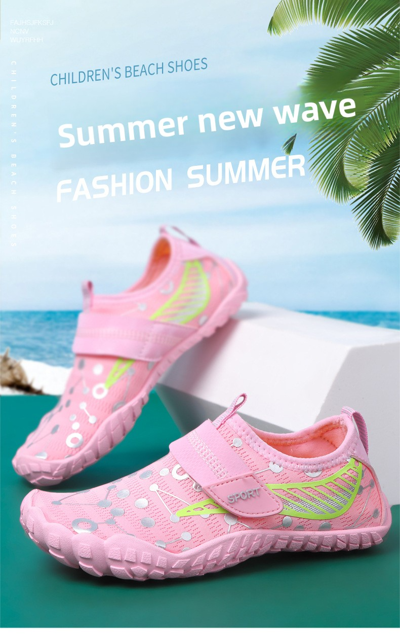 Kids' Quick-Dry Anti-Slip Water Shoes – Breathable Magic Strap Design For Beach, Pool & Outdoor Play_voghion.com