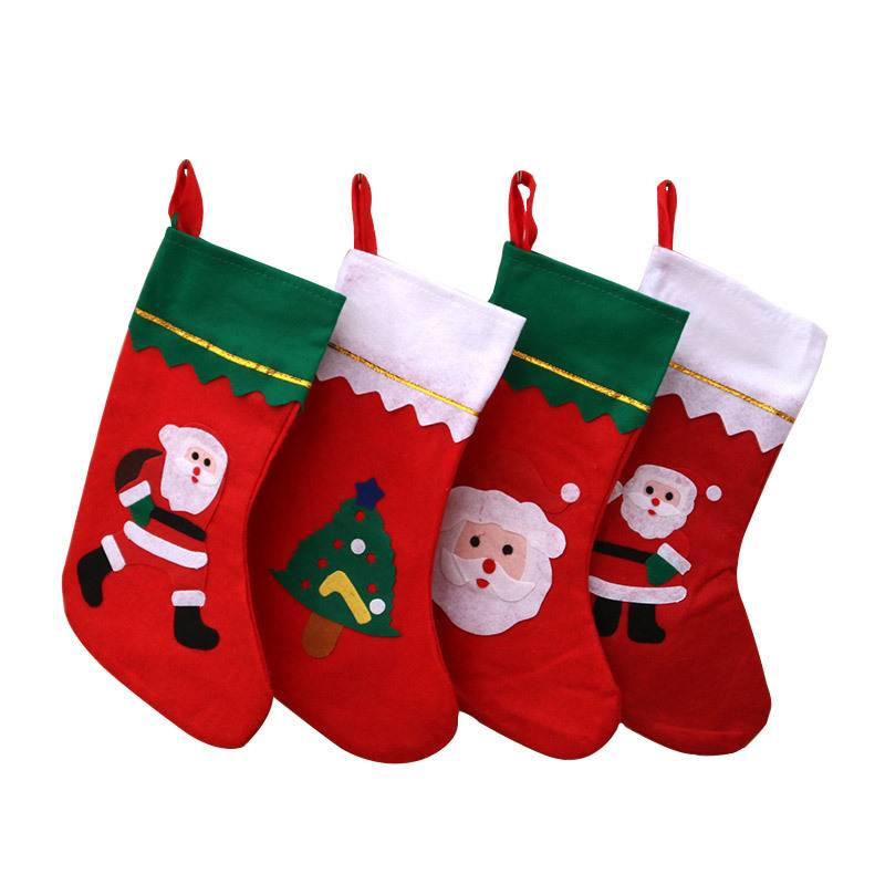 Large Christmas Stocking Decorations With Festive Patterns - Holiday Sock For Xmas Tree, Fireplace & Gift Exchange_voghion.com