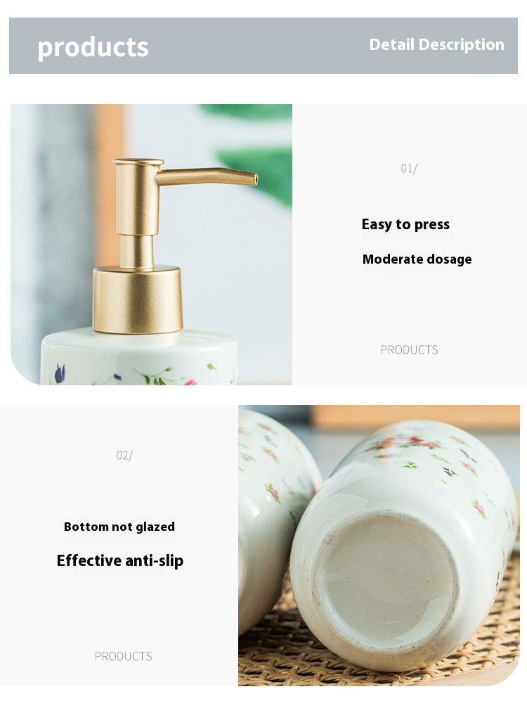 Elegante set da bagno in ceramica con dettagli in oro rosa – Organizer per lavabo da 4 pezzi (portaspazzolino, portasapone, tazza, vassoio)_voghion.com