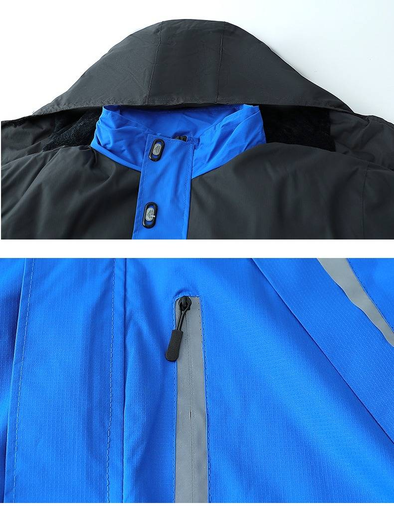 Giacca da lavoro invernale resistente per uomo - Cappotto impermeabile foderato in pile spesso (L-6XL, 3 colori, strisce riflettenti per celle frigorifere e cantieri)_voghion.com