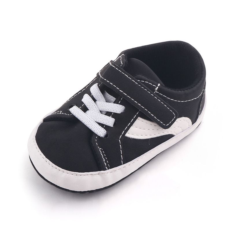 Anne & Çocuk İlkbahar ve sonbahar yeni günlük bebek ayakkabıları satranç tahtası siyah beyaz kareli bebek ayakkabıları yumuşak taban Velcro yürümeye başlayan çocuk ayakkabıları toptan 2658_voghion.com
