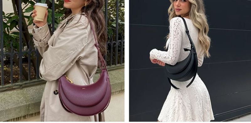 2025 Neue PEI Crescent Bag Nischendesign Unregelmäßige Halbmondtasche Einzelne Schulter Unterarmtasche Mini Crossbody Bag 24*19*7,5 cm_voghion.com