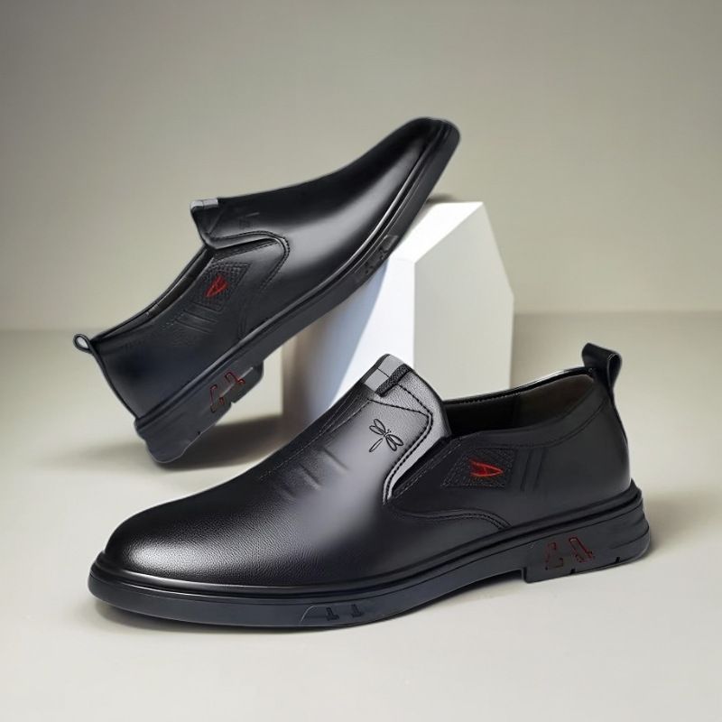 Zapatos casuales Dragonfly con suela sin cordones de cuero suave para hombre, el modelo más vendido_voghion.com