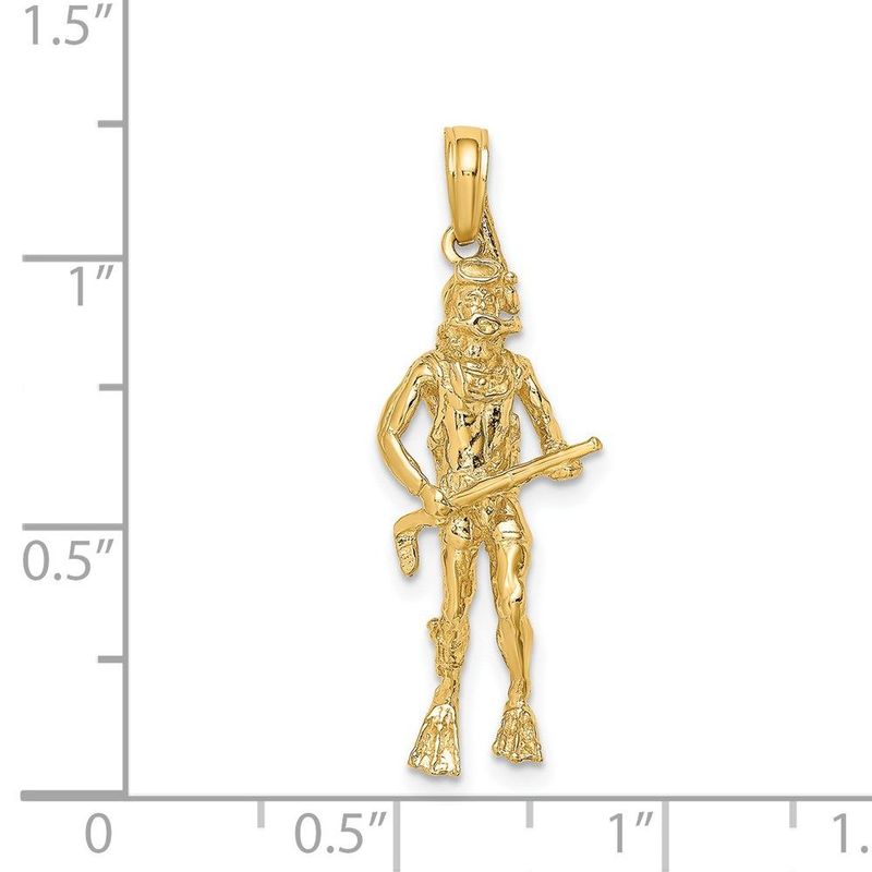 14K 3-D Scuba Diver Charm_voghion.com