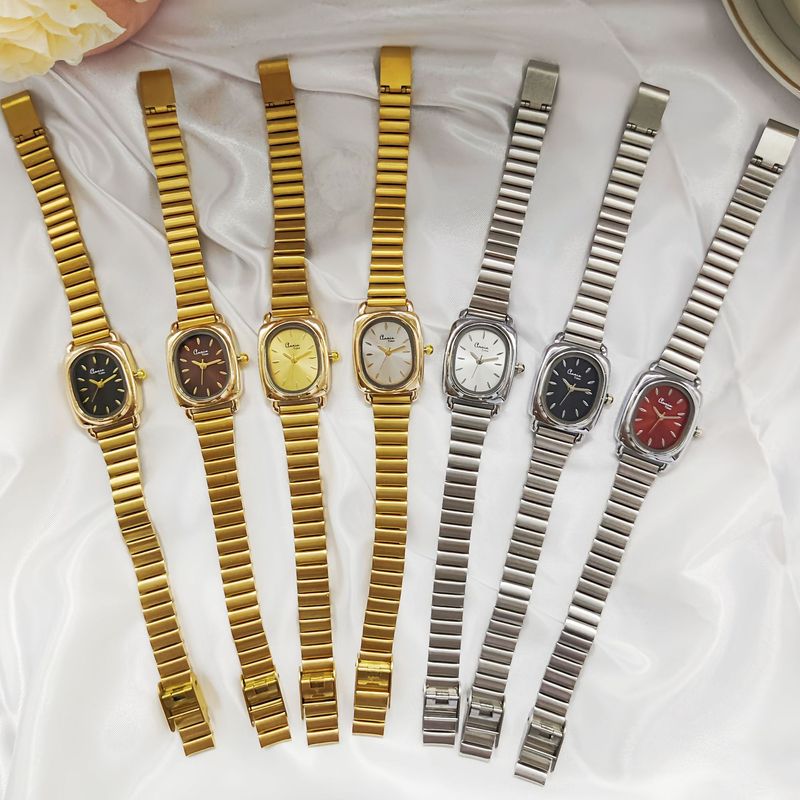 New Gold Oval Niche Dial Ins Style High-end Student Women's Watch_voghion.com