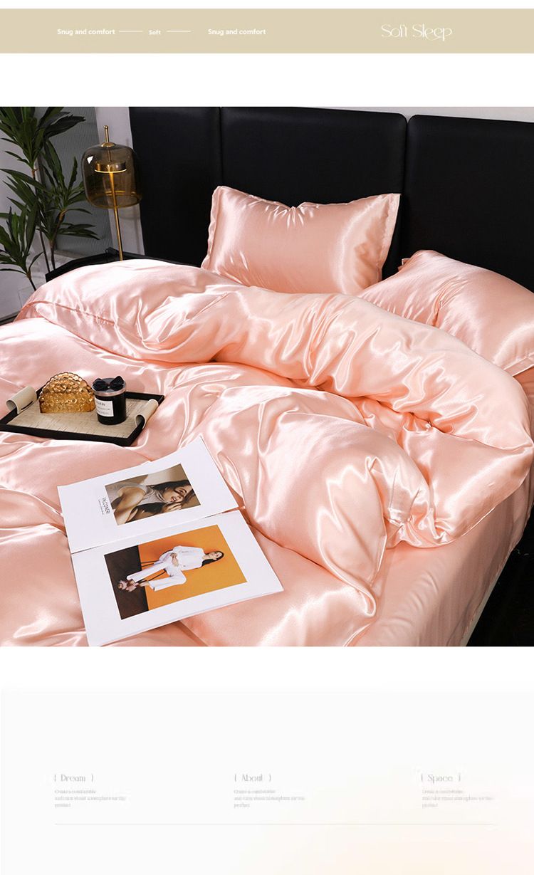Premium-Satin-Bettwäscheset – Weicher und eleganter 2/3-teiliger Bettbezug + Kissenbezüge (8 Farben, Twin/Full/Queen/King)_voghion.com