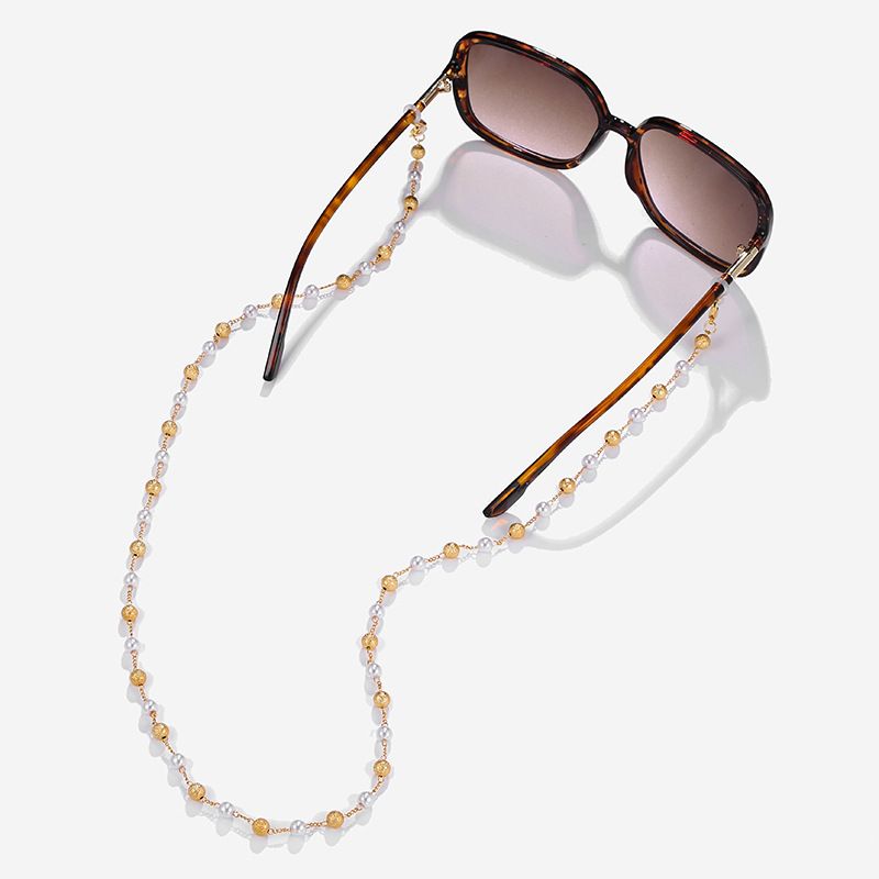 Hot Selling INS Blogger Handmade Metal Matte Bead Pearl Glasses Mask Multi-use Chain_voghion.com