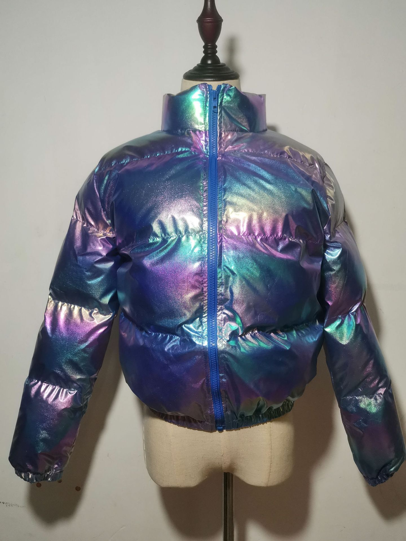 Damen-Herbst- und Wintermode mit Baumwollpolsterung, helle Baumwollpolsterjacke, kurzer Damenmantel_voghion.com