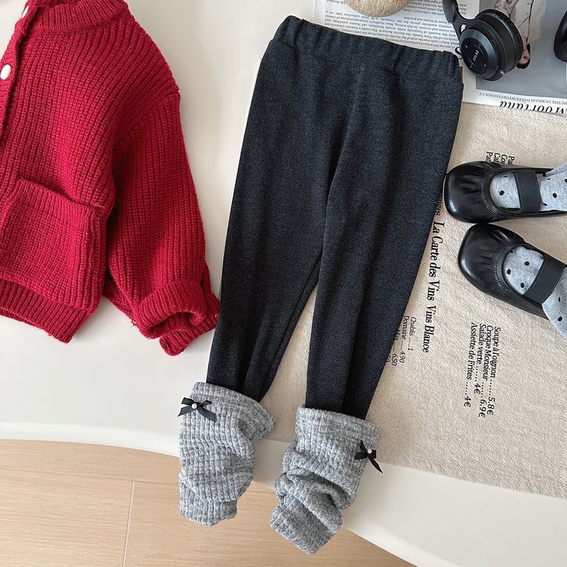 2024 nouvelle version coréenne pull fille tricoté cardigan leggings ensemble deux pièces bébé élégant tenue d'automne 2496_voghion.com