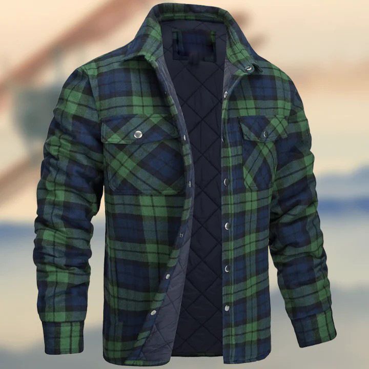 CT 2025 Nuova camicia a quadri spessa con colletto rovesciato a maniche lunghe da uomo_voghion.com