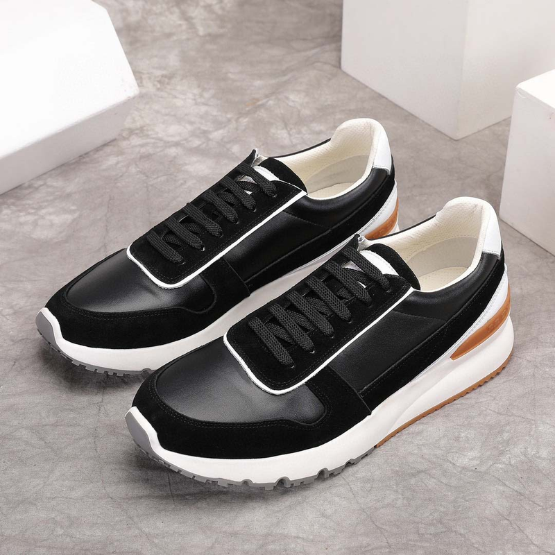Aiguhua Board Trendy Brand Rindsleder Echtleder Friseur Dicke Sohle Single Dad Sportschuhe Herren_voghion.com