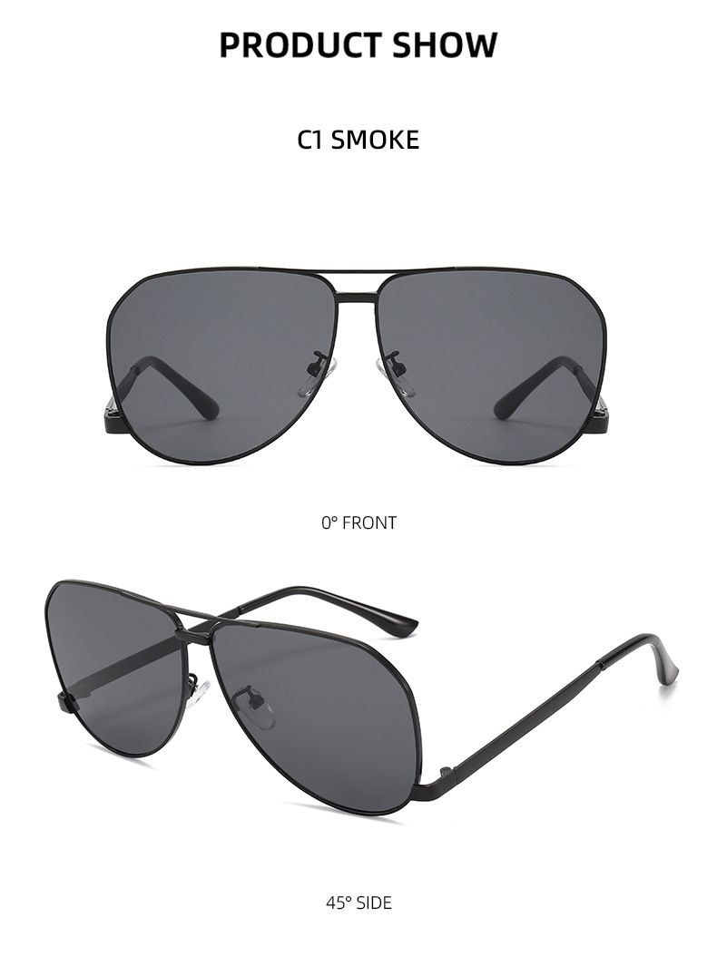 New Style Metal Frame Hollow Double Beam Low Foot Frog Mirror Sun Protection Sunshade Sunglasses E Commerce Sunglasses_voghion.com