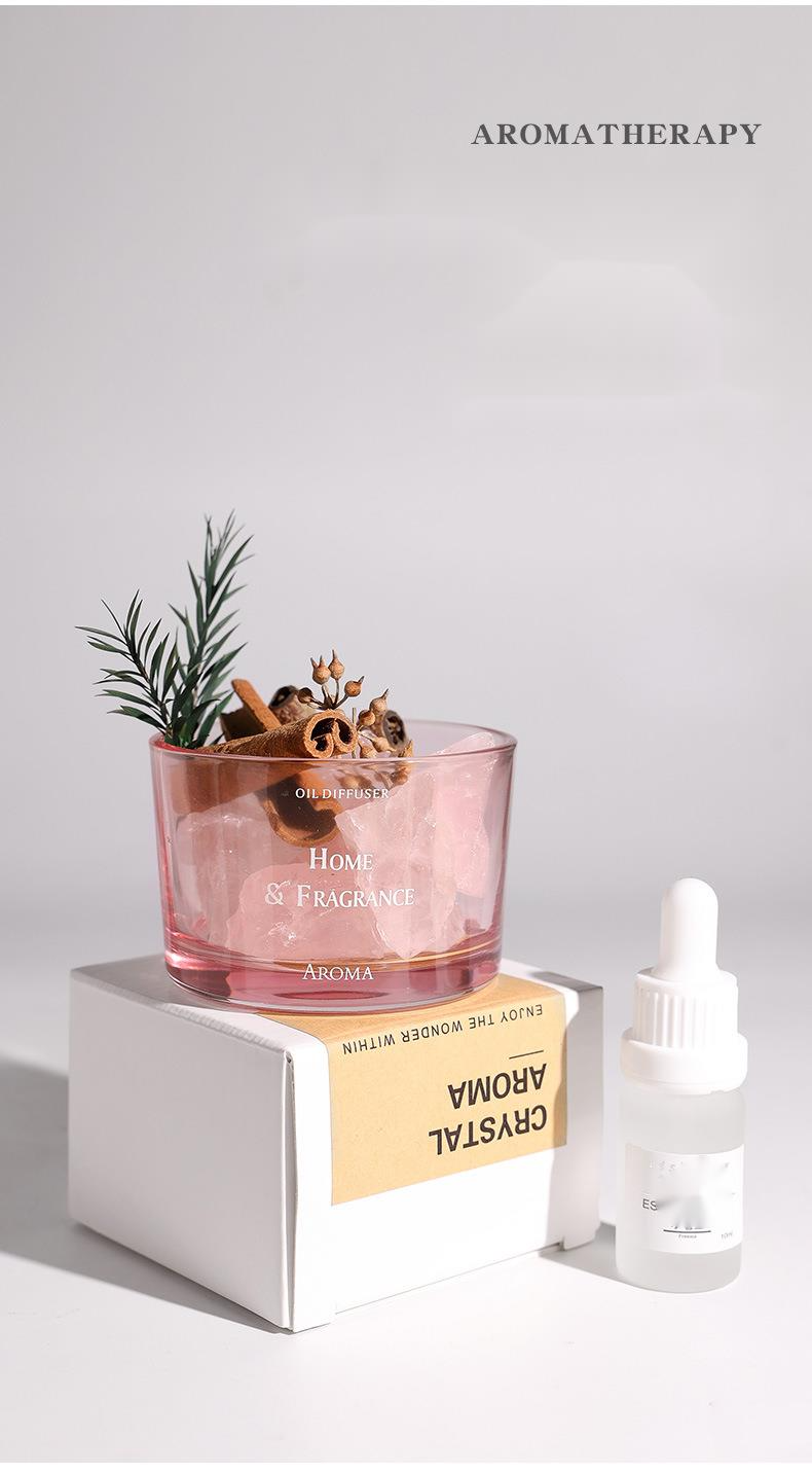 Aroma Stone Diffuser Essential Oil Home Bedroom Fragrance Crystal Ornament Niche High-end Dried Flower Gift_voghion.com