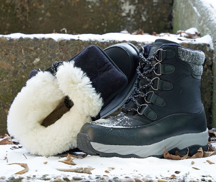 Herren-Schneestiefel aus Fell, wasserdicht, rutschfest, aus Wolle, für den Winter, gepolstert und verdickt, um warm zu halten_voghion.com