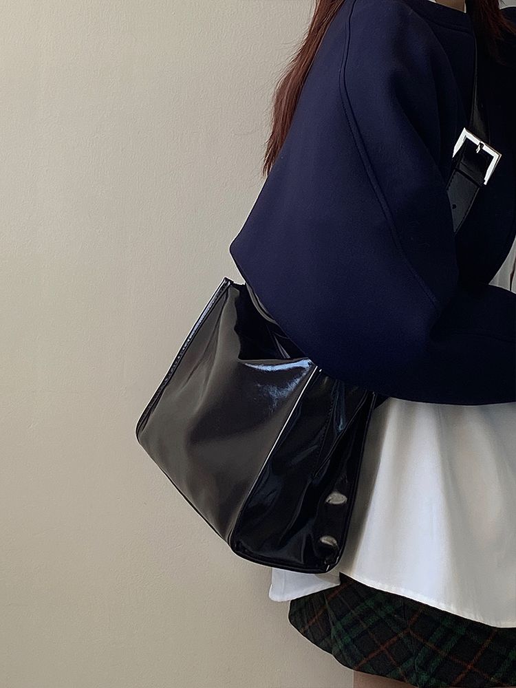 Tracolla larga in cera d'olio, tracolla singola per spostamenti semplici, nuova grande capacità, struttura versatile, borsa tote in morbida pelle,_voghion.com