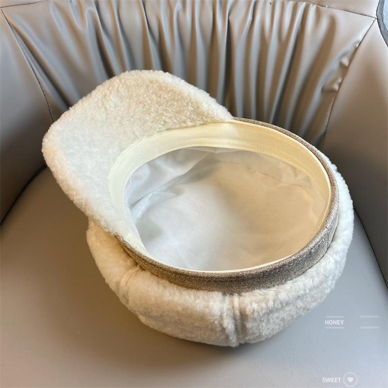 Horn Cap weiblech Plüsch verdickt waarm Hierscht a Wanter Madame Inten Zong Cap Koreanesch Versioun vun der Gezei vun Moud wëll Wanter Bud Cap_voghion.com