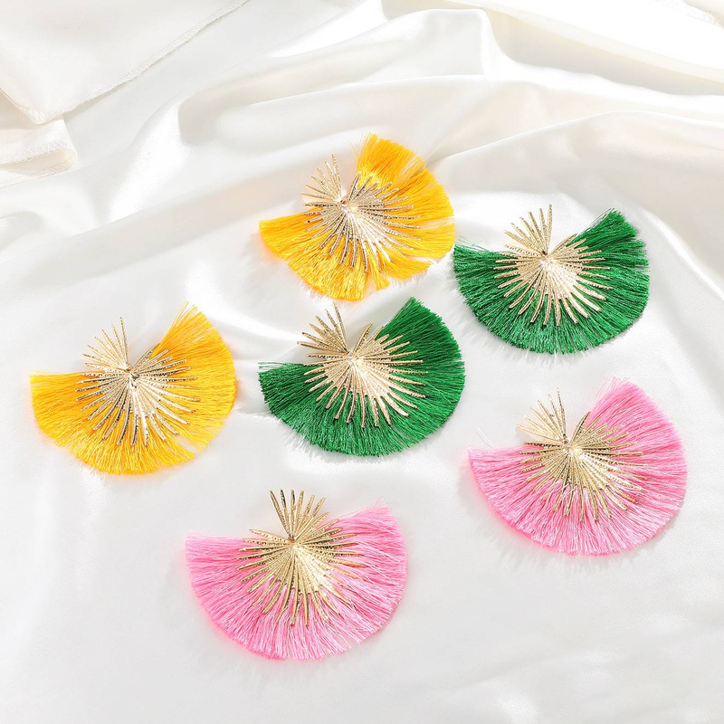 Grandi orecchini pendenti pendenti con nappe lunghe irregolari esagerate Gioielli per donne Orecchini etnici retrò vintage_voghion.com